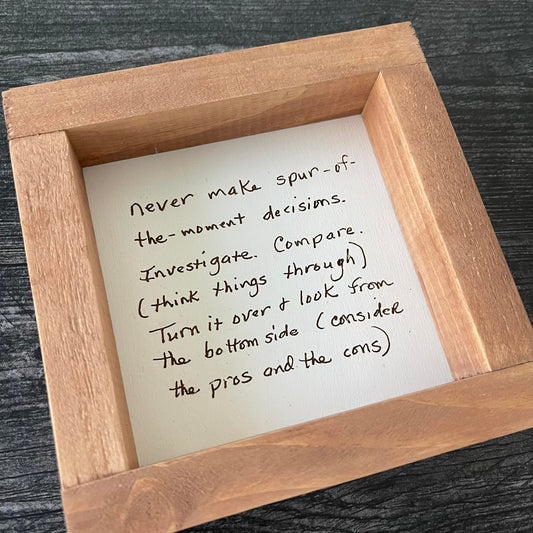 Engraved Handwriting Sign